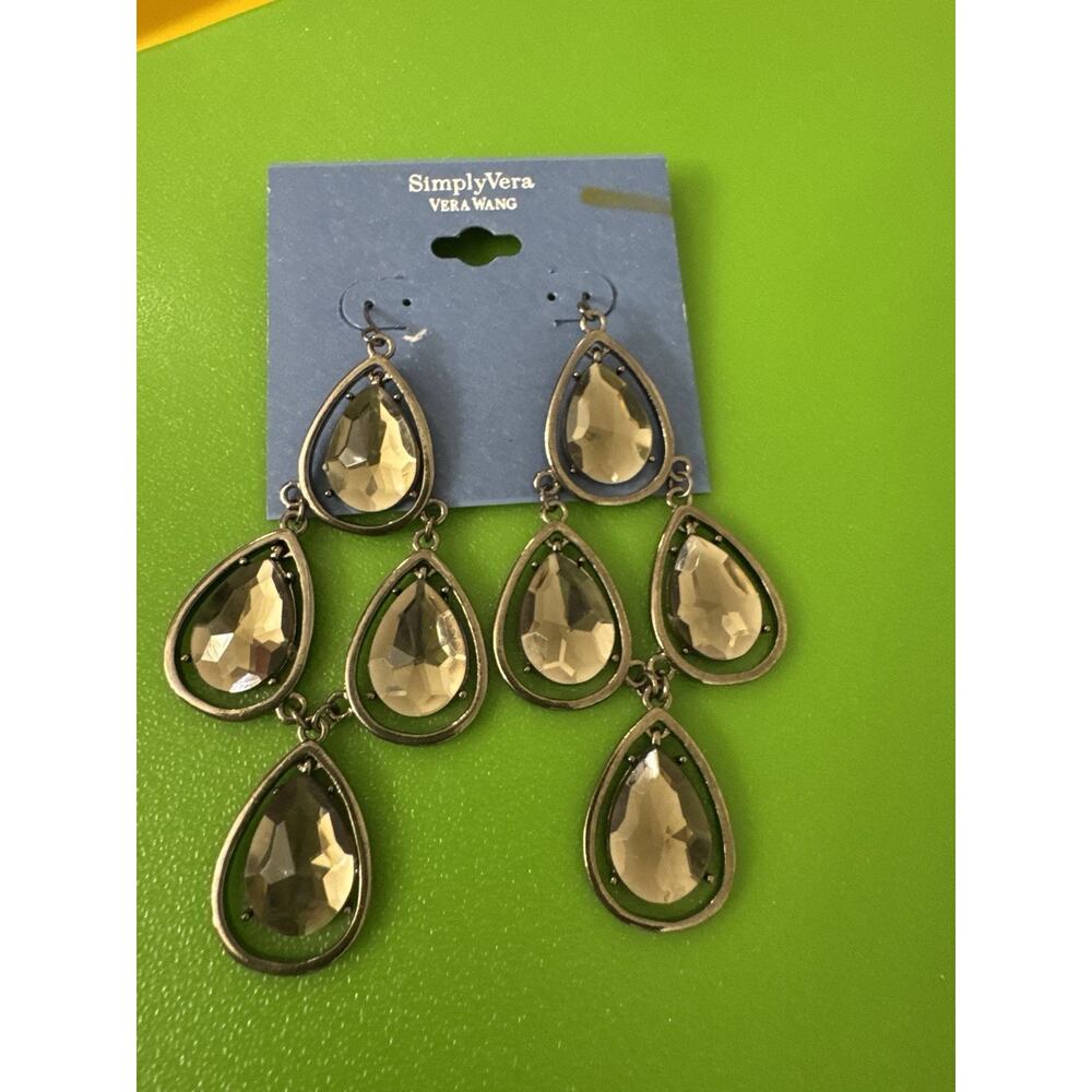 Simply Vera Wang Chandelier Earrings Silver Costume Jewelry Glam Holiday